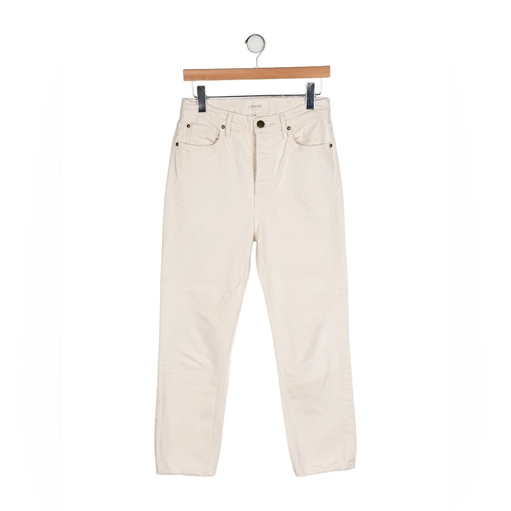 THE GREAT. High Rise Cream Jeans